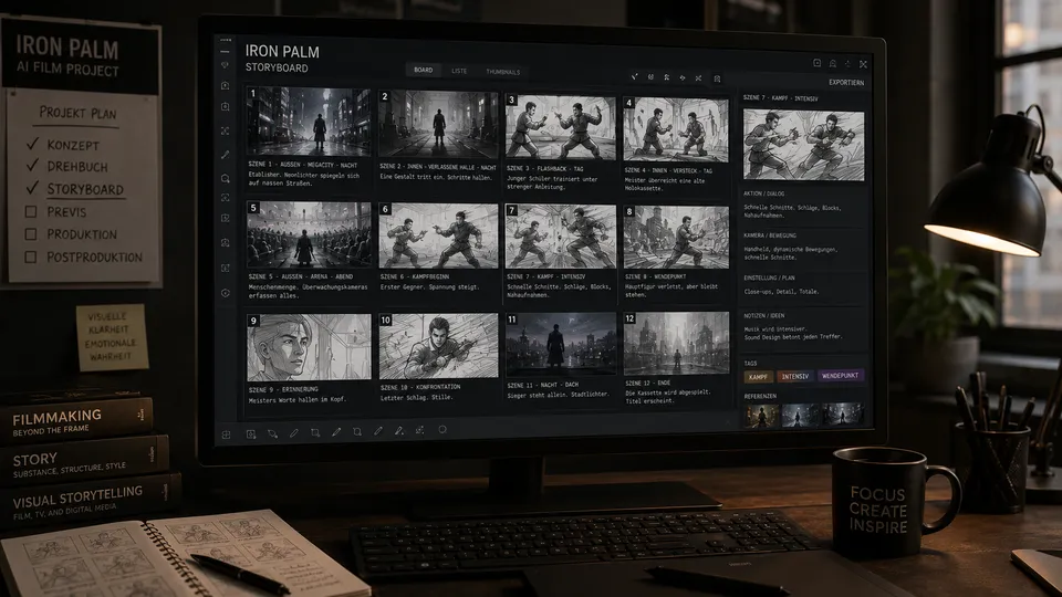 Storyboard mit Szenenbildern