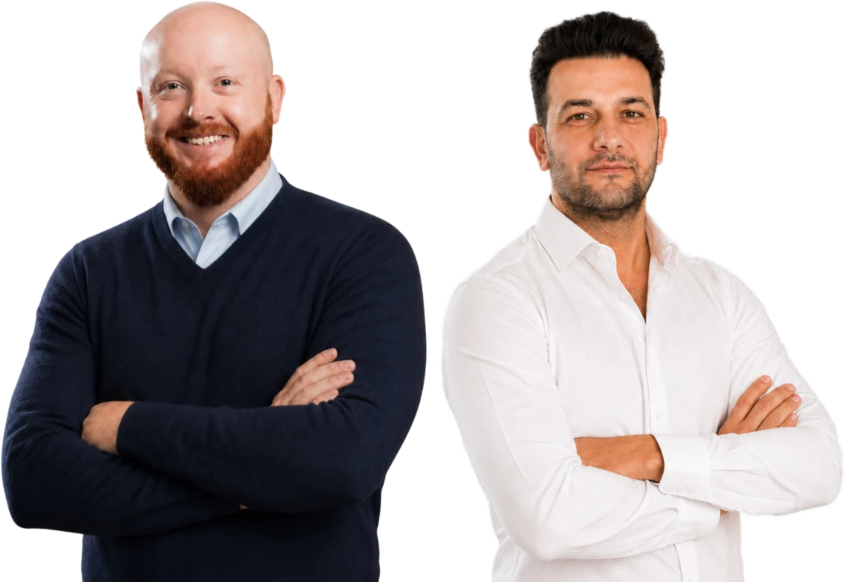 Die qfloow-Gründer Sascha Franziski und Eleftherios Kallinikidis